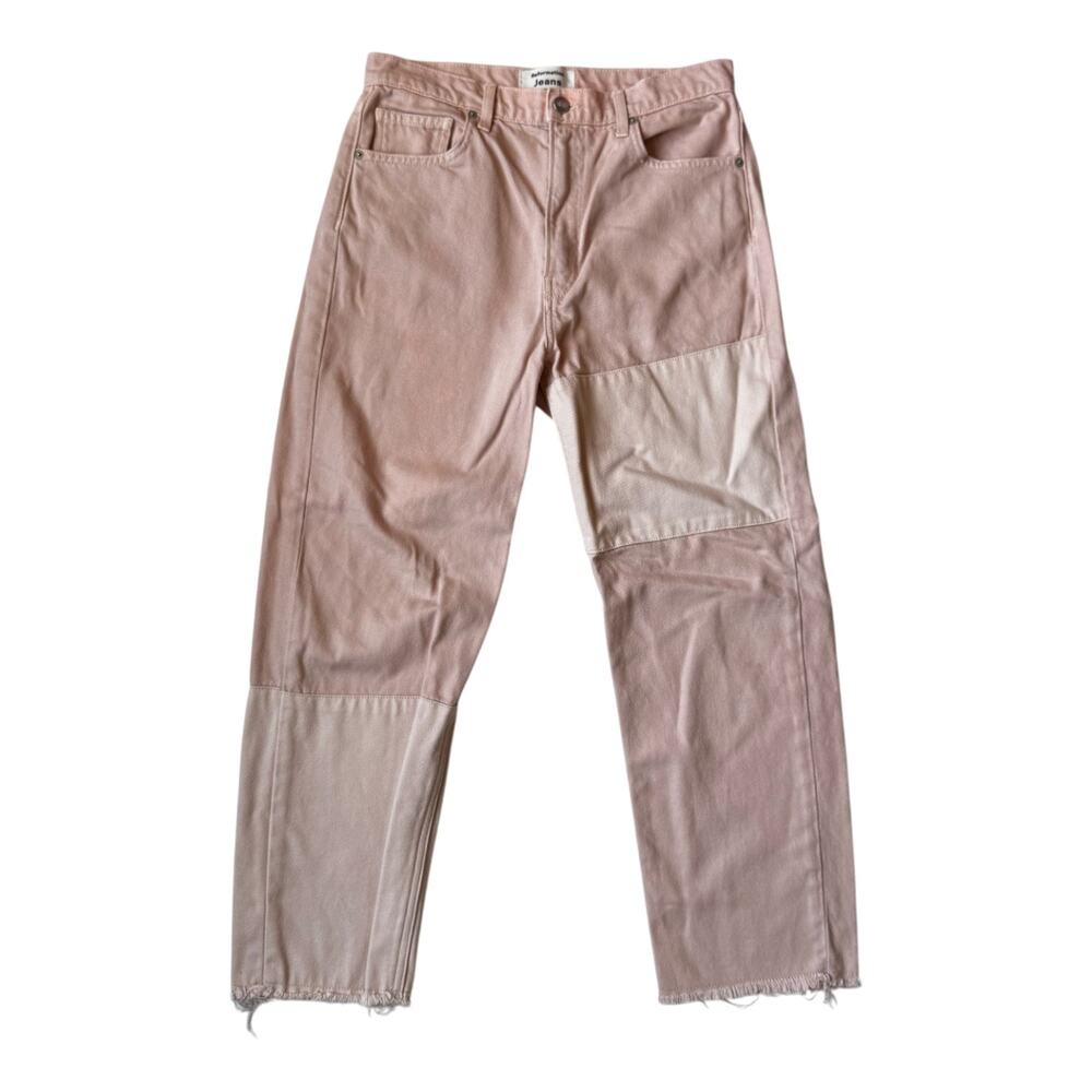 Reformation Ryan Tonal Patch Jeans 29 Pink Festival Patchwork Denim Colorblock - Picture 12 of 16